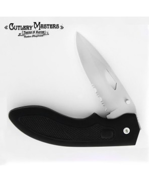 Sleek Stainless Steel Black Folder Knife - Durable and Stylish Design