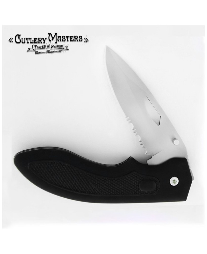 Sleek Stainless Steel Black Folder Knife - Durable and Stylish Design