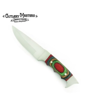 Classic Stainless Steel Hunting Knife - Colorwood Handle