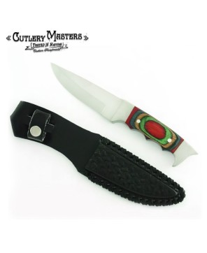 Classic Stainless Steel Hunting Knife - Colorwood Handle