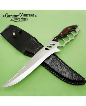 Amazon Shark Fin Premium Hunter Blade with Colorwood Handle & Leather