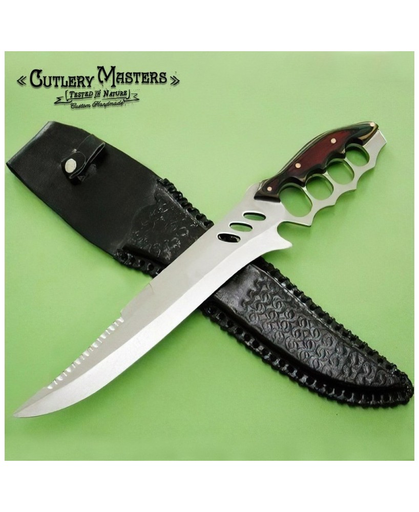 Amazon Shark Fin Premium Hunter Blade with Colorwood Handle & Leather