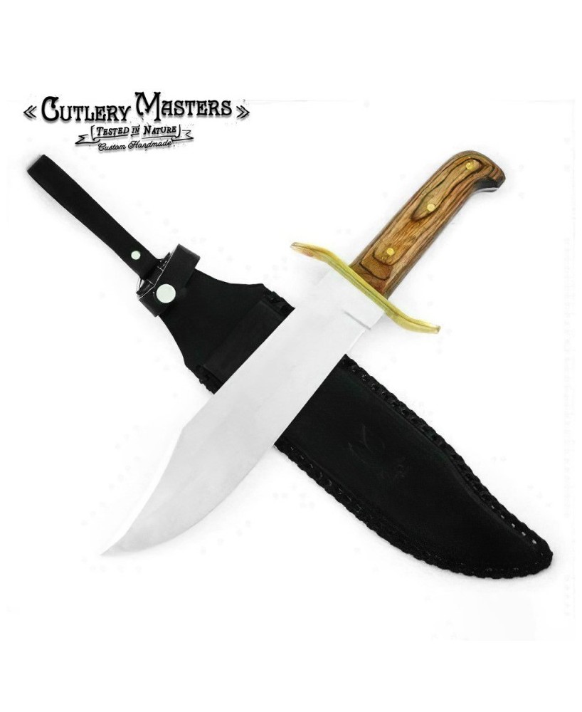 Big Game Stainless Steel Bowie Knife with Leather Sheath