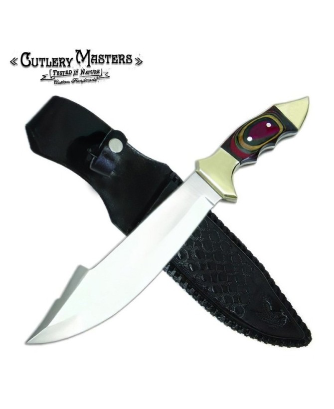 Amazon Ridge Grip Bowie Knife - Colorwood Handle