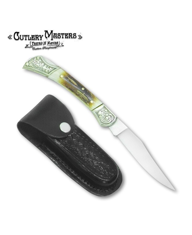 Fancy Bone Handle Lockback Knife: Collector's Edition