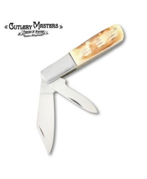 Bone Handle Barlow Knife - Stainless Steel Folder