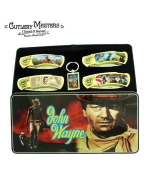 4 Piece John Wayne Knife Set w/Keychain