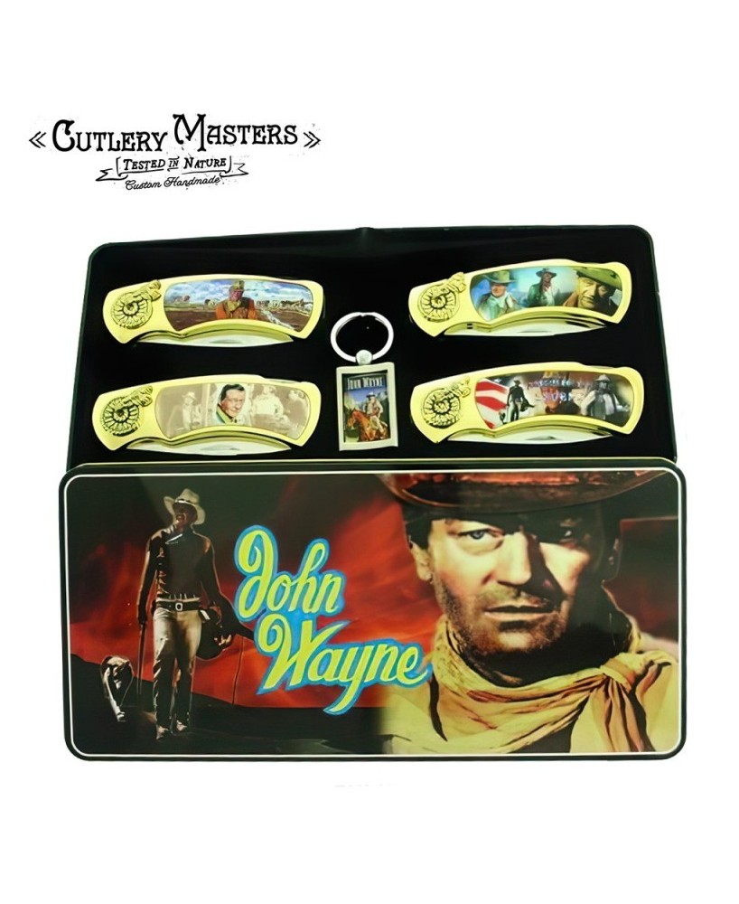 4 Piece John Wayne Knife Set w/Keychain