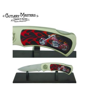 Collectable JUMBO Motorcycle knife with stand