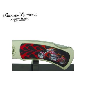 Collectable JUMBO Motorcycle knife with stand