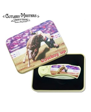 Rodeo Cowboy Collector's Knife - Rustic Western Charm & Durability