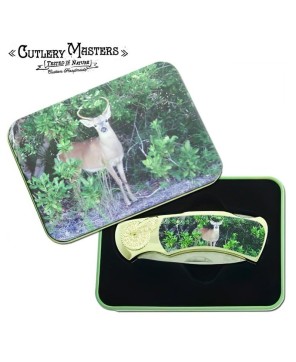 Deer Picture 2 Box Knife | Perfect for Collectors and Outdoor Fans