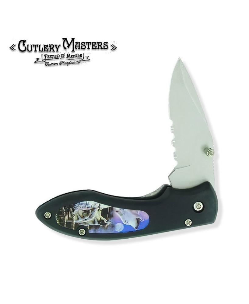 Howling Wolves Pocket Knife - Nature-Inspired Design