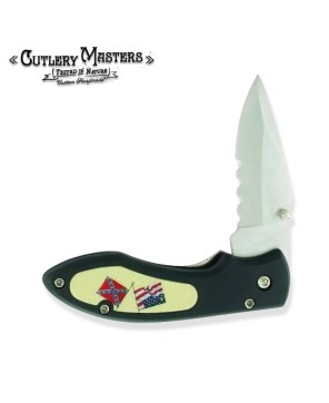 United States of America/Confederate Flag Pocket Knife - Unique Design