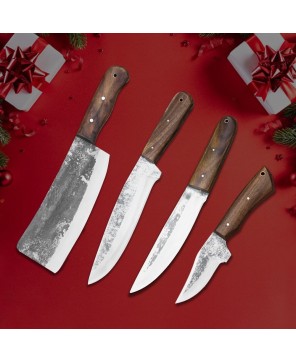 Premium 4-Piece Knife Set for Outdoor & Culinary Adventures