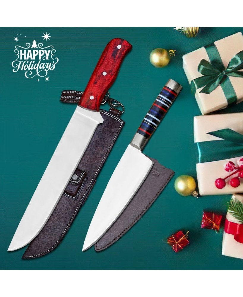 Handmade Stainless Steel Kitchen Knife 2-Piece Chef Set