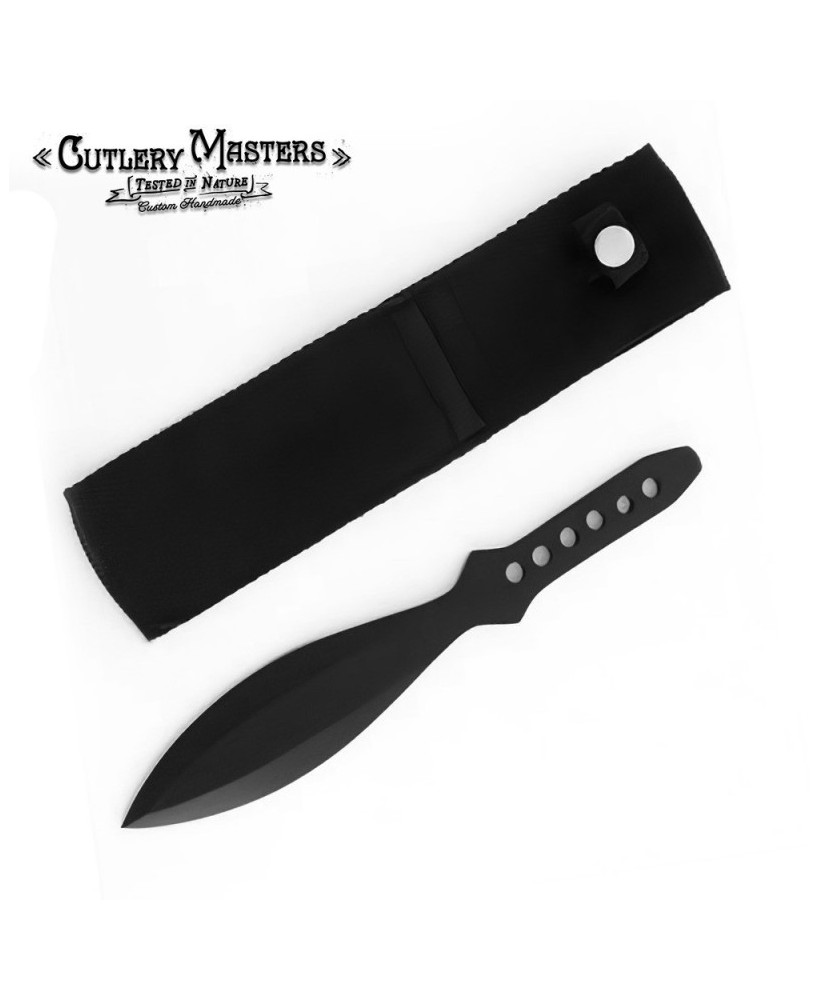 Solid Black Stainless Steel Throwing Knife - Precision Craftsmanship