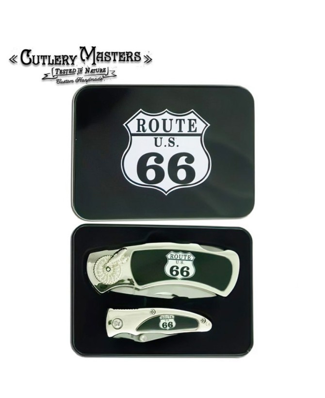 Route U.S. 66 Stainless Steel Box Knife - Timeless Americana