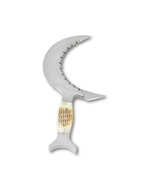 Half Moon Stainless Steel Blade Fantasy Knife with Bone Handle