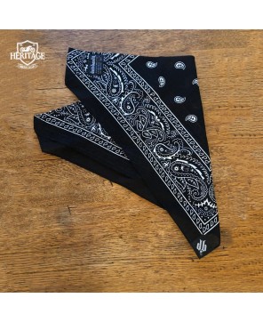 Quick Tie Black Paisley Bandana – Versatile Cotton Accessory