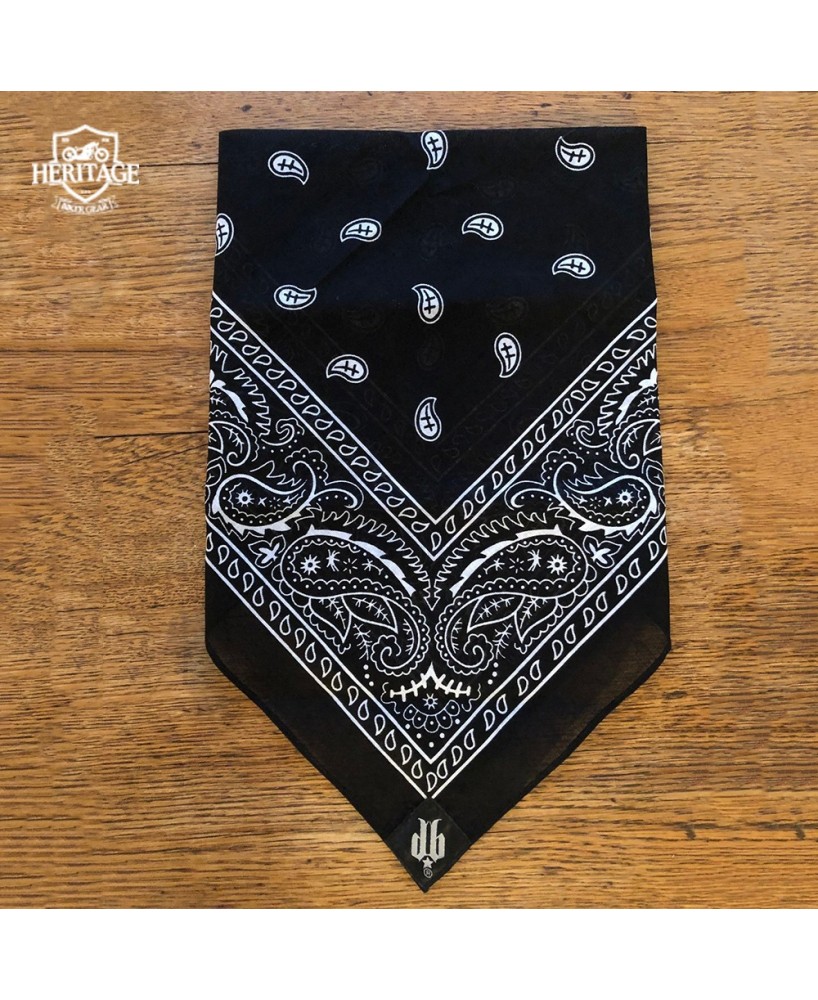 Quick Tie Black Paisley Bandana – Versatile Cotton Accessory