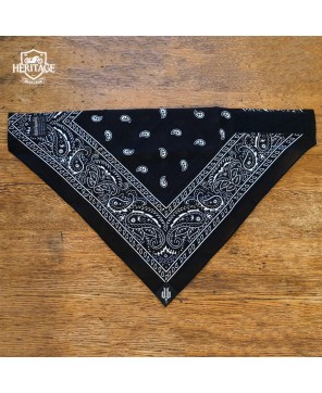 Quick Tie Black Paisley Bandana – Versatile Cotton Accessory