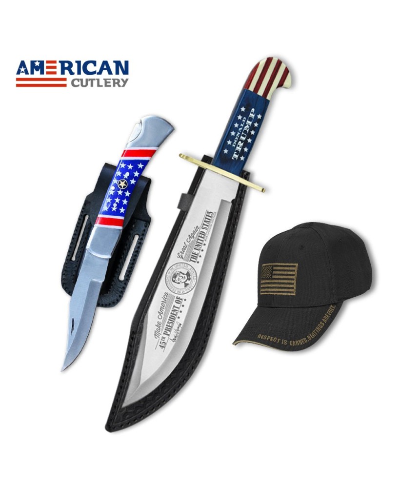 Patriotic Outdoor Knife Set with American Flag | Shop Now