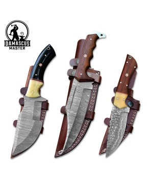 Artisan Damascus Survival Knife Set for Outdoor Adventures | Shop Now