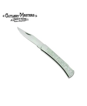 Tribal Inlay Stainless Steel Folder Knife