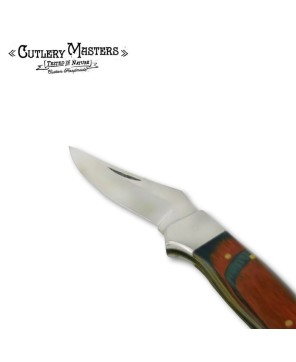 Pocket Knife With Color Wood Handle