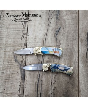 Design Inlay Deer Box Knife Set: Collector's Edition