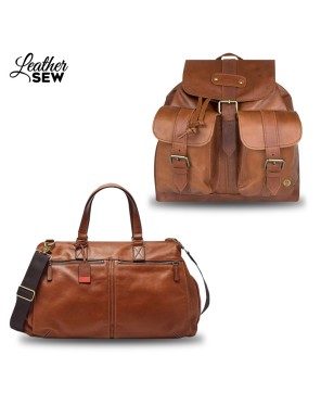 Premium Leather Backpack & Duffle Bag Set for Every Adventure