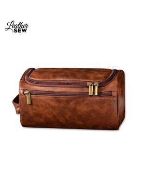 Essential Leather Set: Hooks & Personalized Travel Bag for Style