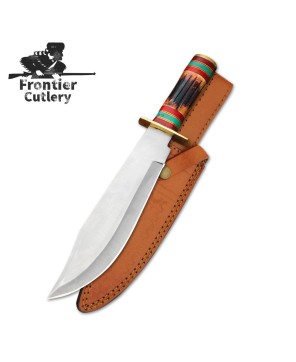 Timber Wolf Navajo Bowie Knife – Stainless Steel Blade & Leather Sheat