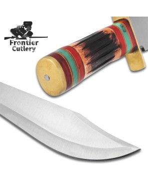 Timber Wolf Navajo Bowie Knife – Stainless Steel Blade & Leather Sheat