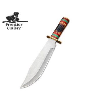 Timber Wolf Navajo Bowie Knife – Stainless Steel Blade & Leather Sheat