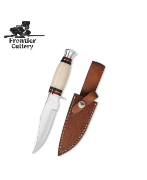 Handcrafted Bowie Knife Set with Leather Sheath for Outdoor Enthusiast