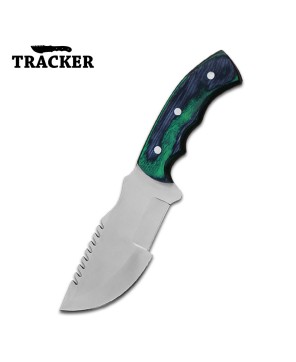 Handmade Stainless Steel Tracker Knife - Color Wood Handle