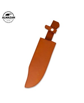 Handmade Carbon Steel Tracker Knife with Wood Handle and Leather Sheat