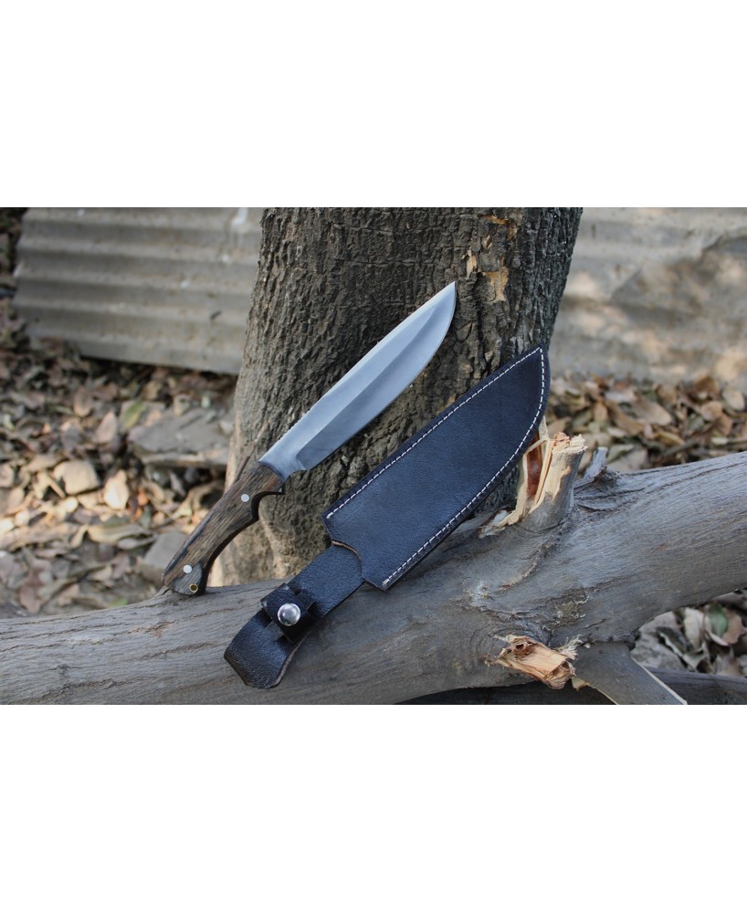 Handmade Stainless Steel Bushcraft Knife with Pakkawood Handle