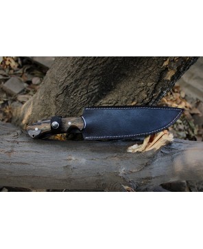 Handmade Stainless Steel Bushcraft Knife with Pakkawood Handle