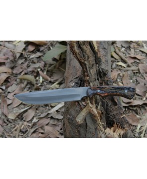 Handmade Stainless Steel Bushcraft Knife with Pakkawood Handle