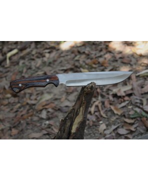 Handmade Stainless Steel Bushcraft Knife with Pakkawood Handle