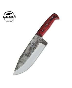 Hand Forged High Carbon Steel Chef Knife with Pakka Wood Handle