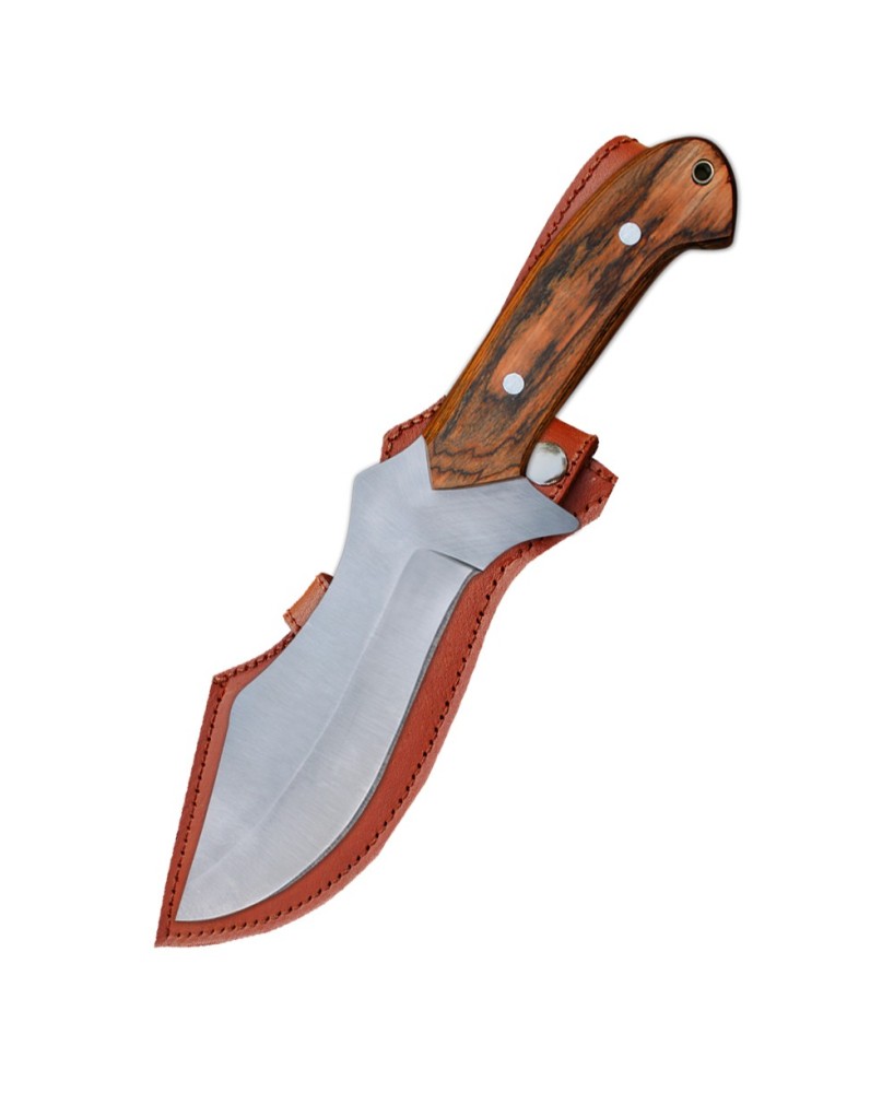 Hand-Forged Stainless Steel Hunting Knife with Wood Handle