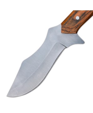 Hand-Forged Stainless Steel Hunting Knife with Wood Handle