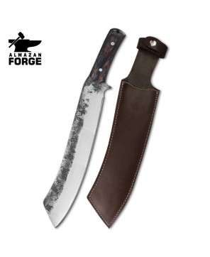 Custom-Made Bushcraft Knives with Carbon Steel Blades and Wood Handles