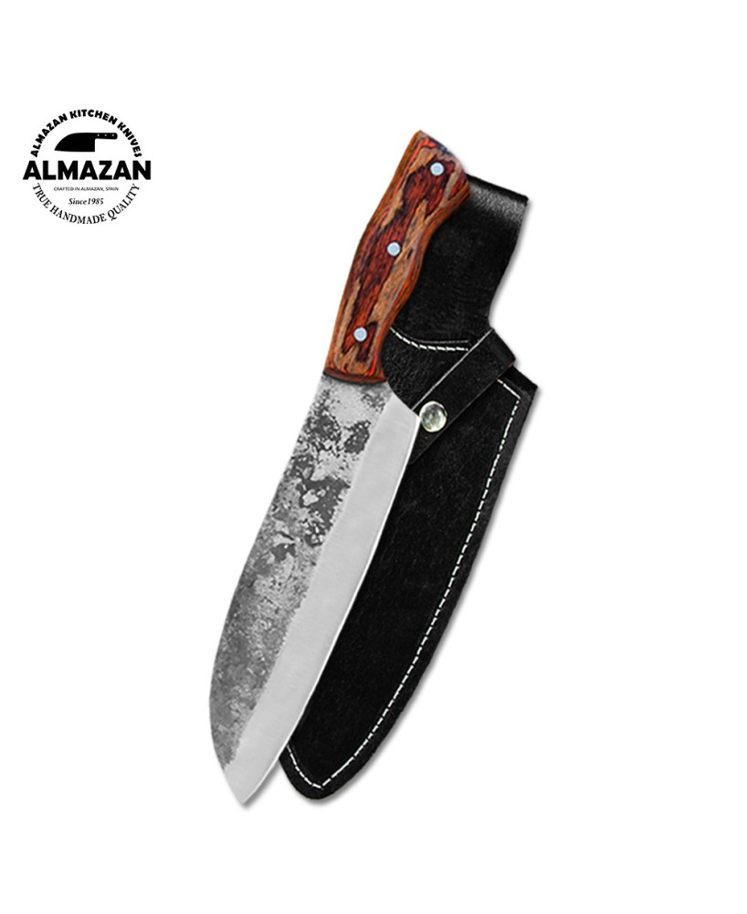 Premium Bushcraft Knife with Carbon Steel Blade and Leather Sheath