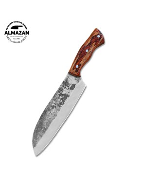 Premium Bushcraft Knife with Carbon Steel Blade and Leather Sheath