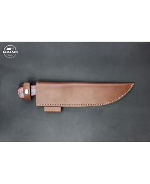 Ember Fang Hand-Forged Stainless Steel Hunting Knife with Wood Handle